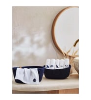 Özdilek Sepetli Wipure 12li Nakışlı Havlu Peçete 20x20cm-Lacivert Nakışlı