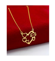 925 Ayar Gümüş Altın Kaplama Kalpli Kız Çocuk Kolye
