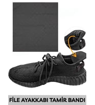 Beylini 1 Adet Ayakkabı Tamir File Kendinden Yapışkanlı Onarım Bandı Kare Delik Onarım Yaması Spor Ayakkabı (Siyah)