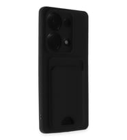 ERTAN Redmi Note 13 Pro 4G Kılıf Kelvin Kartvizitli Silikon - Siyah