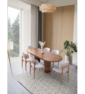 NEHİR MDF MASA +6 SANDALYE (Krem)