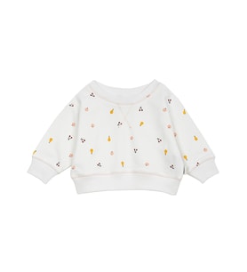 Organik Beyaz Kız Bebek Sweatshirt