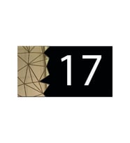 Dekoratif Aynalı Modern Kapı Numarası - Gold 17