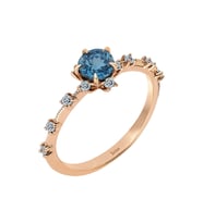 Sirius Pırlanta ve London Blue Topaz Taşlı Vintage Yüzük 0747R0009