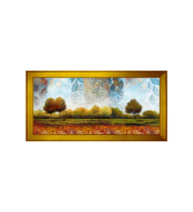 Manzara Temalı Kanvas Tablo 50 x 70 cm Gold Çerçeve