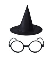 Harry Potter Büyücü Şapkası Ve Harry Potter Büyücü Gözlüğü Siyah Renk