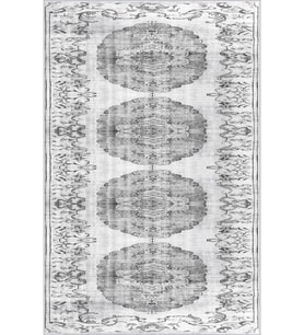 Eliana Home Baskılı, Yıkanabilir Kaymaz Taban Salon Halısı LNA1864-SD019 100x150 cm (Gri)