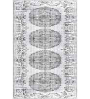 Eliana Home Baskılı, Yıkanabilir Kaymaz Taban Salon Halısı LNA1864-SD019 100x150 cm (Gri)