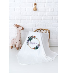 Pia Baby Premium %100 Pamuk Çift Kat Penye Bebek Battaniyesi 80x80 cm 5012-11 (Krem)