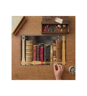 Dizili Eski Ktaplar Tasarımı 240 parça Ahşap Puzzle Ahşap Kutuda MP06443