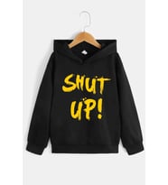 Çocuk Shut Up Baskılı Sweatshirt (Siyah)