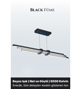 Cosmo Füme Lineer LED Sarkıt Avize – Kumandalı Dim Edilebilir – Aşağı Işık