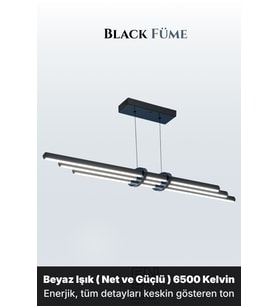 Cosmo Füme Lineer LED Sarkıt Avize – Kumandalı Dim Edilebilir – Aşağı Işık