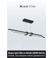 Cosmo Füme Lineer LED Sarkıt Avize – Kumandalı Dim Edilebilir – Aşağı Işık