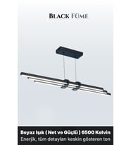 Cosmo Füme Lineer LED Sarkıt Avize – Kumandalı Dim Edilebilir – Aşağı Işık