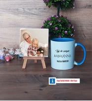Babaanneye Hediye Fotoğraflı Dekoratif Taş, Kupa Bardak Beyaz Hediye (Model 4)