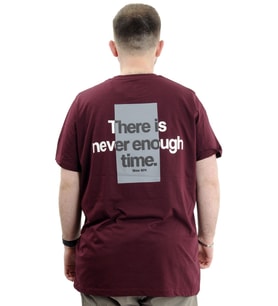 Mode XL Büyük Beden Baskılı Erkek T-Shirt Bisiklet Yaka TIME U24036 Mürdüm