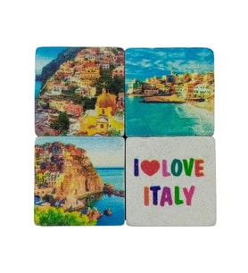İtalya Temalı Dörtlü Taş Magnet (Karışık)