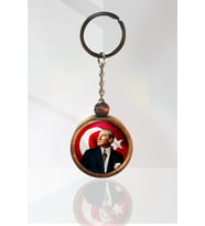 Mustafa Kemal Atatürk Ahşap Anahtarlık Tek Ebat N11.12598