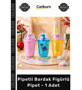 #Pipet Kubbe Kapaklı Renkli Karışık Model Eğlenceli Pipetli Bardak Figürlü Pipet 1 Adet