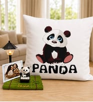 Kişiye Özel Masum Panda Masa Lambası & Sevimli Panda Yastık