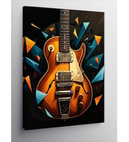 Kanvas Tablo Neon Elektro Gitar