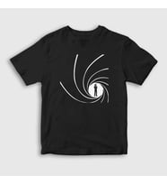 Presmono Unisex Çocuk Siyah Gun Barrel Film James Bond T-Shirt 257719tt