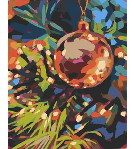 Noel Süslemesi Sayılarla Boyama Seti 40x50 cm (Tuvale Gerili)