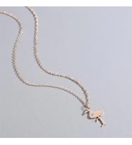 Minimal Flamingo Figürlü Kolye 925K Gümüş (Rose)