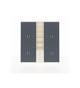 Arges Dolap 17 Raflı 4 Çekmeceli 8 Kapaklı 220x30x243 Aytaşı-Antrasit/Aytaşı