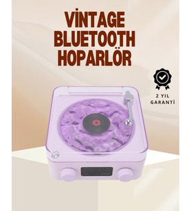 Retro Pikap Hoparlör – Şarjlı Kablosuz Projektör ve Gece Lambası