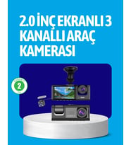 3 Kameralı Araç İçi Kayıt Cihazı  Suya Ve Toza Dayanıklı Tasarım