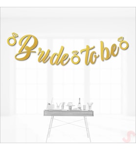 Bride To Be Kaligrafi Banner, Altın