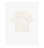 Koton Baskılı Ekru Kız Çocuk T-Shirt 6SKG10213AK