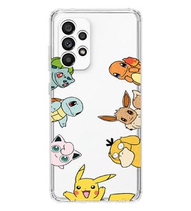 Samsung Galaxy A13 Uyumlu Pokemon Tüm Karakterler Tasarımlı Şeffaf Telefon Kılıfı