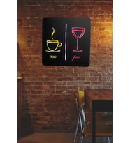 Lucenda Led Işıklı Kadeh Fincan Temalı Dekoratif Tablo Duvar Dekoru Mutfak Ve Cafe Duvar Dekorasyonu (Kırmızı-Sarı-Geçişli)