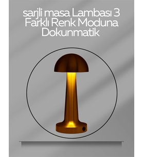 Usb Şarjlı Dokunmatik Led Masa Lambası – 3 Renk Modu & Dimmer