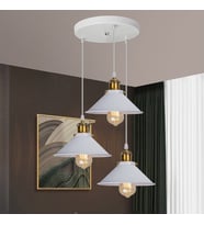 RİOLİGHT VİNTAGE3,RETRO,RUSTİK BEYAZ 3XE27 DUYLU METAL SARKIT AVİZE TABAN ÇAPI:30CM