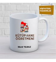 Kişiye Özel İsim Yazılabilir Kütüphane Öğretmeni Kupa Bardak