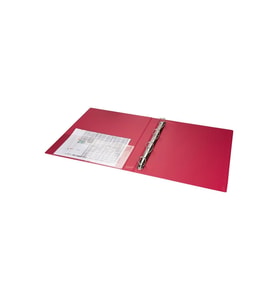Evrak Sunum Tanıtım Firma Klasörü A4 Pvc 3 cm 4 Halkalı 200 Yaprak Kapasiteli Ring Binder File 27x32 cm (Kırmızı)