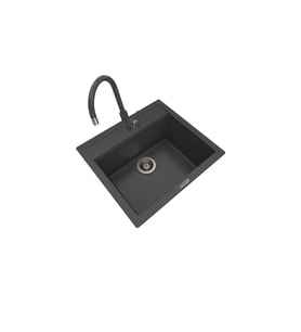 POLEX Cristalüx Granit Eviye P-08+Swan-3 Antrasit