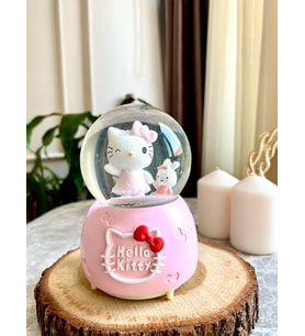 Hello Kitty Mega Boy Kar Küresi Otomatik Kar Püskürtmeli Işıklı Müzikli