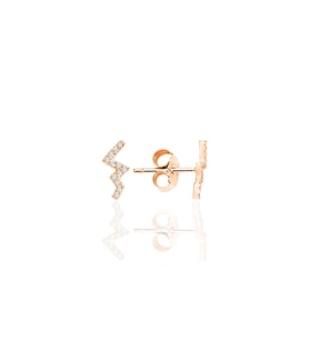 Gümüş rose zirkon taşlı zikzak küpe  SGTL12334ROSE