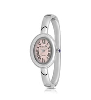 Polo Air Kelepçeli Oval Kasa Romen Rakamlı Kadın Kol Saati Gümüş Pembe Renk PL-1589B3x (Pembe-Grı)