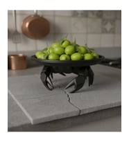 Dekoratif Yengeç Figürü Siyah Pratik Ev Gereçleri Çok Amaçlı Sunum Tabak 16 x 16 Cm