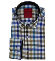 Erkek Slim Fit Ekose Gömlek Bgl-st00089 (Bej)