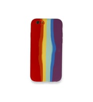 Çınarcık Dev iPhone 6 Kılıf Ebruli Lansman Silikon - Sarı-Lila