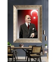Gümüş Çerçeveli Atatürk Tablo ds436