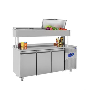 CSA Karacasan  474 Lt Üç Kapılı 700'Lük Yükseltilmiş Makeup Buzdolabı(304 Çelik)
