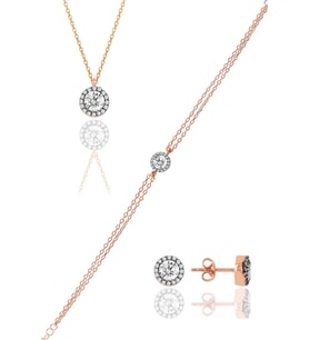 Söğütlü Silver Gümüş Elmas Montürlü Set